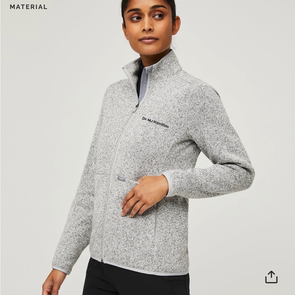 On shift sweater knit jacket